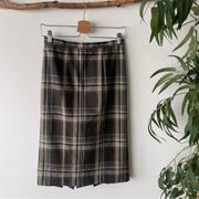 Isaac Mizrahi For Target Plaid Brown Long Pencil Skirt