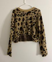 Large Cropped Animal Print Sweater