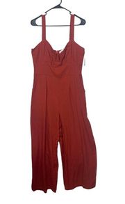 ASTR the label womens Large jumpsuit wide leg versaille sleeveless burnt red bus