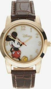 FLAWED Disney Mickey Mouse Watch Brown Band