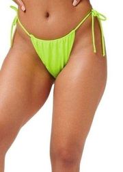 Good American Always Fits Tiny Ties Bikini Bottom in Electric Lime Size 2 / M