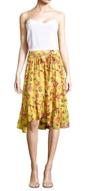 Joie yellow silk wrap skirt. NWT