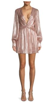 Ramy Brook Elsie Plunging Shimmer Mini Dress