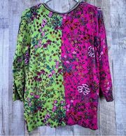 Joseph A. qu’est•ce que c’est silk? Small Button Front Floral Cardigan