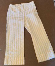 Etcetera Poplin Striped Kick Flair Capri. Size 4