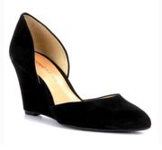 Antonio Melani Chance Black Suede D'Orsay Wedges 7 heels