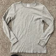 Joe Boxer Women's Long Sleeve Crew Neck Thermal Knit Gray Large Shirt