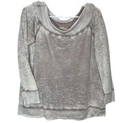 Soft Surroundings <Anthropologie> Off Shoulder Lightweight Sweatshirt