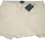 Democracy White Denim Shorts Raw Hem Plus NWT 24W