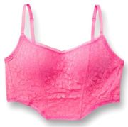 Victoria’s Secret PINK Lace Lightly Lined Corset Top, Size Large, Dreamy Pink