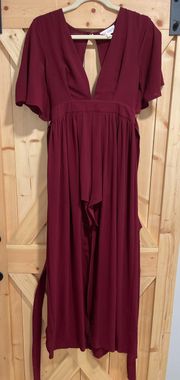 Maroon Romper Dress