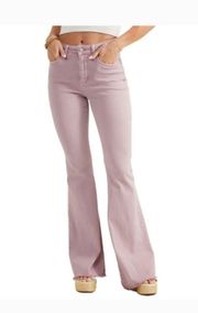 Soft Corduroy Bell Bottom Flare Pants - Pink Lavender Color Size S Like new