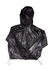 Black Cropped Waterproof Windbreaker