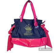 Juicy Couture Vintage Purse Pink Blue Shoulder Bag Y2K Tote Bag Paris Hilton