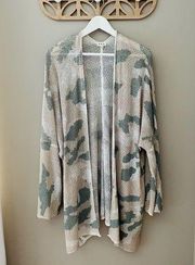 POL Open Front Camo Cardigan Green Sz Small