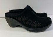 Privo By Clarks Shoes Womens 6.5 M Clogs Mules Wedges Black Leather SlipOn