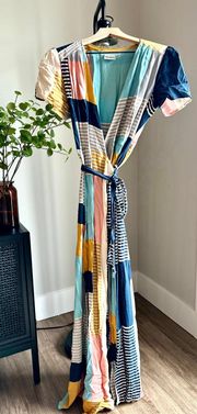 Anthropologie The Odells Positano Maxi Wrap Dress 