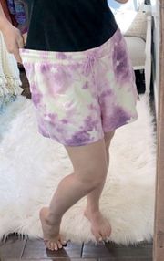 Wildfox purple tie dye star print cozy shorts with pockets size XXlarge