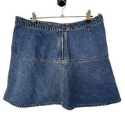 The Limited Vintage Mini Dark Wash Denim Skirt With Pocket