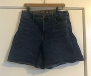 Y2K  high waisted long mom or dad blue jean shorts stretch 90s