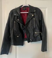 Cropped Faux Leather Jacket