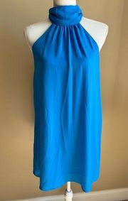 NWT High Neck Shift Cocktail Dress in Blue