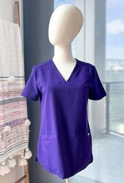 Casma Three-Pocket Purple V-Neck Short Sleeve Scrub Top Women’s Size XS