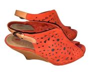 Anthropologie Schuler & Sons Leather Cut Wedges