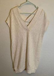 Lou & Grey | Heathered Cream Sleeveless Sweater Dress Size Small