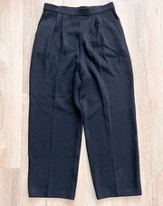 Basics Crop Pants Navy Santana Knit Pull On Straight Leg Size 6 Mint