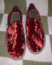 Red Velvet  Slip Ons