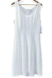 Signature by Robbie Bee Ivory Crochet Sleeveless Lined Dress NWT 16