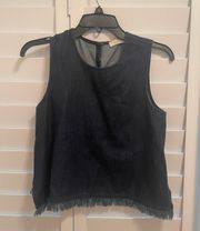 Denim size  0 sleeveless blouse