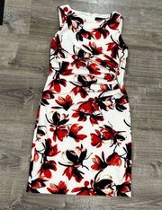 BEAUTIFUL - Ivanka Trump- white & bright floral dress ! Stretchy- size 6