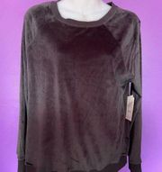 Secret Treasures Long Sleeve Black Velvet Top Size S