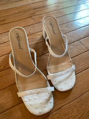 White Heeled Mules