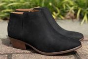 Micro Suede Black Ankle Bootie 