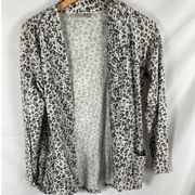 LOGO Lori Goldstein Animal Print Cardigan Size XS