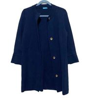 J. McLaughlin Navy Blue Thick Cardigan Style Jacket