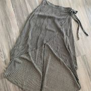 Striped high low wrap skirt size M