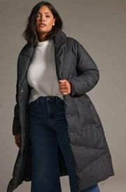 NWT Anthropologie Bernardo Wrap Puffer Jacket Plus Size 1X Black Belted Coat
