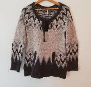 Free People Oversized Heavy Fuzzy Wool Mohair Alpaca Poncho Sweater Jacket XS