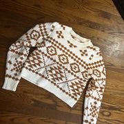 Altar'd State Long Sleeve Sweater Pullover Cropped Shirt Medium Aztec Super Soft