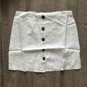 White Linen Button Up Skirt size Large Olivaceous NWT