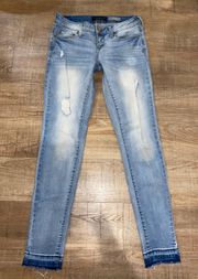 Distressed Jegging Denim Jeans