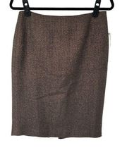 Badgley Mischka Brown Career Pencil Skirt