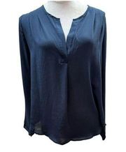 Lush Navy Blue  Long Sleeve  Businness Attire Blouse S