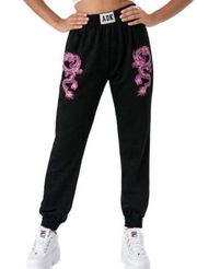 Adika Dragon Black Pink Joggers Sweatpants Women’s Small