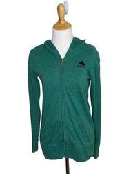 Burton Green Cotton Lightweight  Jacket Size Medium Hooded Full Zip Womens