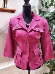 R&K Women Purple 100% Polyester Single Breasted Long Sleeve Top & Coat Size 10